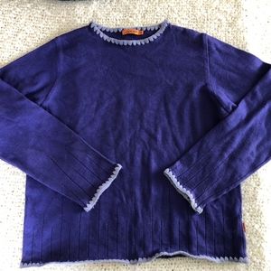 OOBE blue crochet edge sweater/M